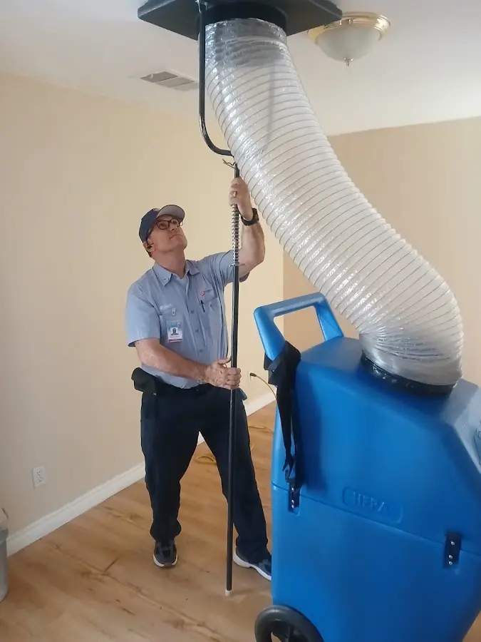 HVAC Installation technician using HEPA equipment in South Gate